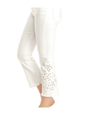 Philosophy White High-Rise Eyelet Denim Jeans